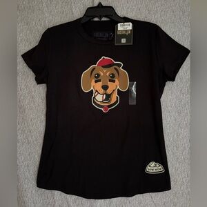 Baseballism Bow Wow Collection Women’s Size Large NWT New Black Shirt